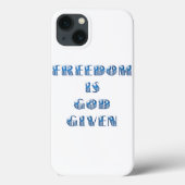 Vrijheid is God gegeven, Blauw Case-Mate iPhone Case (Achterkant)