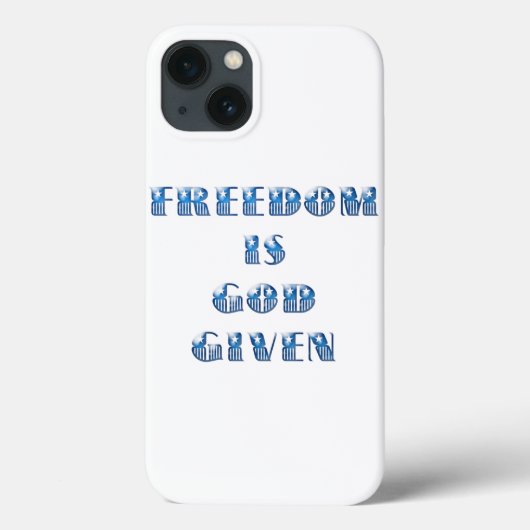 Vrijheid is God gegeven, Blauw Case-Mate iPhone Case (Achterkant)