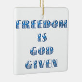Vrijheid is God gegeven, Blauw Keramisch Ornament (Rechts)