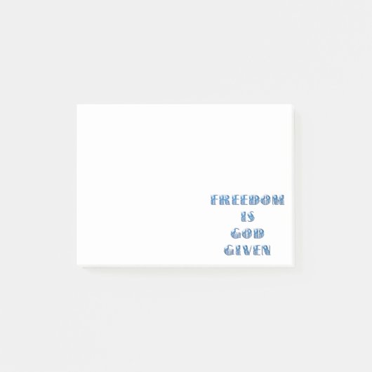 Vrijheid is God gegeven, Blauw Post-it® Notes (Voorkant)