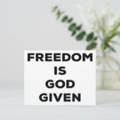Vrijheid is God gegeven Briefkaart (Staand voorkant)