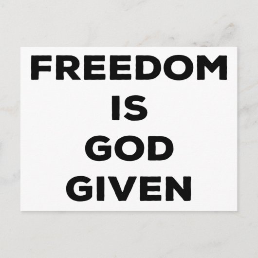 Vrijheid is God gegeven Briefkaart (Voorkant)