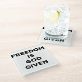 Vrijheid is God gegeven Glazen Onderzetter (Schuin)