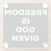 Vrijheid is God gegeven Glazen Onderzetter (Achterkant)