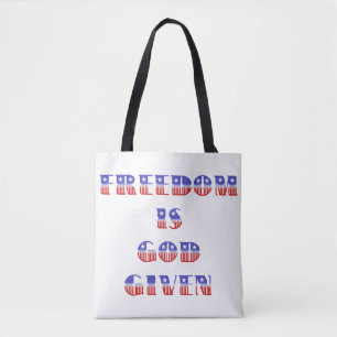 Vrijheid is God gegeven met rood wit en blauw Tote Bag