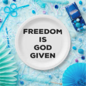 Vrijheid is God gegeven Papieren Bordje (Feest)