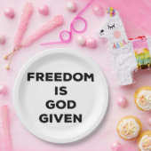 Vrijheid is God gegeven Papieren Bordje (Feest)