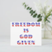 Vrijheid is God gegeven, rood wit en blauw Briefkaart (Staand voorkant)