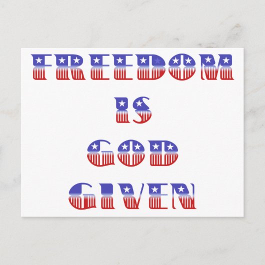Vrijheid is God gegeven, rood wit en blauw Briefkaart (Voorkant)