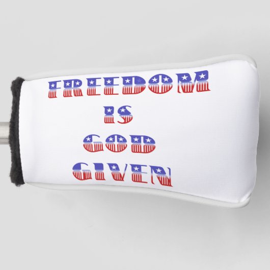 Vrijheid is God gegeven, rood wit en blauw Golfheadcover (Voorkant)