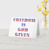 Vrijheid is God gegeven, rood wit en blauw Kaart (Gele Bloem)