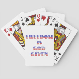 Vrijheid is God gegeven, rood wit en blauw Pokerkaarten