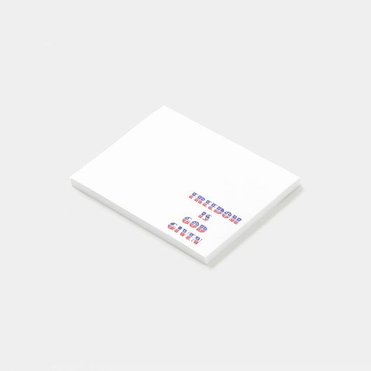 Vrijheid is God gegeven, rood wit en blauw Post-it® Notes (Schuin)