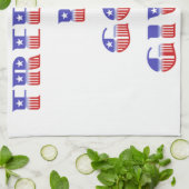 Vrijheid is God gegeven, rood wit en blauw Theedoek (Gevouwen)