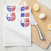 Vrijheid is God gegeven, rood wit en blauw Theedoek (Quarter Fold)