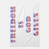 Vrijheid is God gegeven, rood wit en blauw Theedoek (Verticaal)