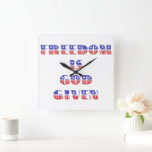 Vrijheid is God gegeven, rood wit en blauw Vierkante Klok (Huis)