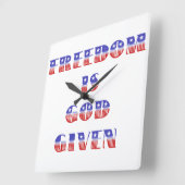 Vrijheid is God gegeven, rood wit en blauw Vierkante Klok (Hoek)