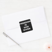 Vrijheid is God gegeven Vierkante Sticker (Envelop)