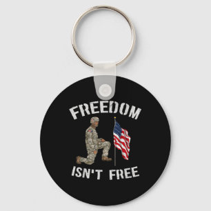 Vrijheid is gratis Amerikaanse vlag Veteraan Memor Sleutelhanger