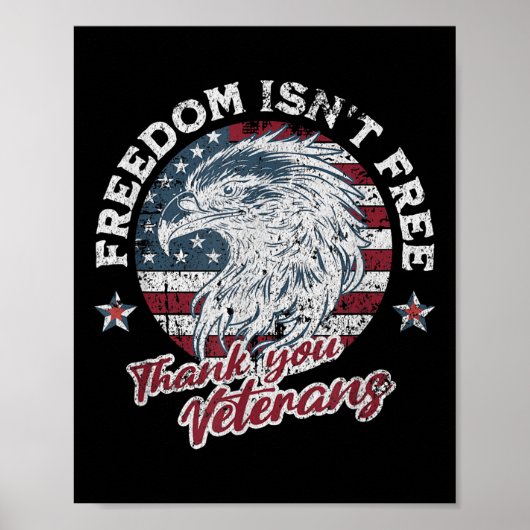 Vrijheid is gratis Dank u Veterans Memorial Day Poster (Voorkant)