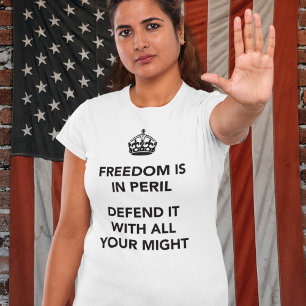 Vrijheid is in de eerste plaats het verdedigen met t-shirt
