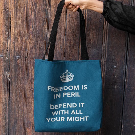 Vrijheid is in de eerste plaats het verdedigen met tote bag