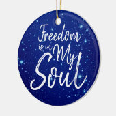 Vrijheid is in mijn sol keramisch ornament (Links)