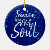 Vrijheid is in mijn sol keramisch ornament (Achterkant)