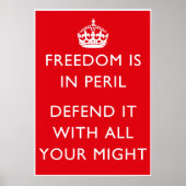 Vrijheid is in Peril WW2 Poster — grens (Voorkant)