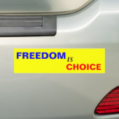 Vrijheid is keuze bumpersticker (Op auto)