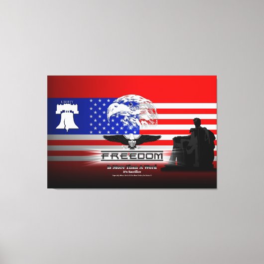 Vrijheid is meer dan een Word Hz canvas afdrukken (Voorkant)