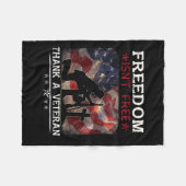 Vrijheid is niet gratis dankzij een veteraan Shirt Fleece Deken (Voorkant (Horizontaal))