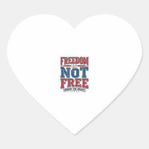 Vrijheid is niet gratis patriottisch veteranen shi hart sticker