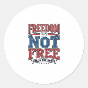 Vrijheid is niet gratis patriottisch veteranen shi ronde sticker