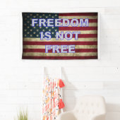 Vrijheid is niet vrij - Amerikaanse vlag Spandoek (Insitu)
