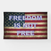 Vrijheid is niet vrij - Amerikaanse vlag Spandoek (Horizontaal)