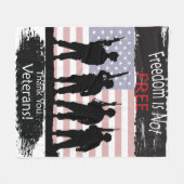 Vrijheid is niet vrij - dank u veteranen fleece deken (Voorkant (Horizontaal))