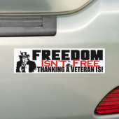 Vrijheid is niet vrij: Een veteraan bedankt. Bumpersticker (Op auto)