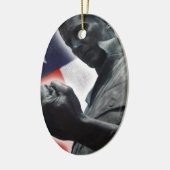Vrijheid is niet vrij! keramisch ornament (Links)