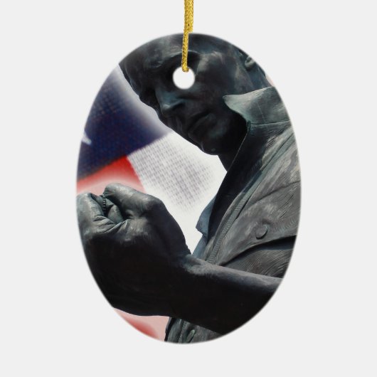 Vrijheid is niet vrij! keramisch ornament (Voorkant)