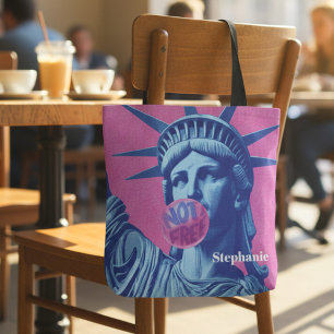Vrijheid is niet vrij Retro Pop Vrijheidsbeeld Tote Bag