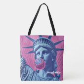 Vrijheid is niet vrij Retro Pop Vrijheidsbeeld Tote Bag (Voorkant)