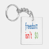 Vrijheid is niet vrij sleutelhanger (Voorkant Links)