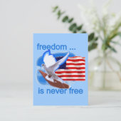 Vrijheid is nooit gratis tshirts en geschenken briefkaart (Staand voorkant)