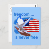 Vrijheid is nooit gratis tshirts en geschenken briefkaart (Voorkant / Achterkant)