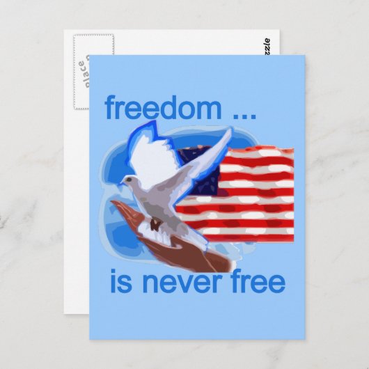 Vrijheid is nooit gratis tshirts en geschenken briefkaart (Voorkant / Achterkant)