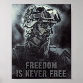 Vrijheid is nooit vrij Militair en Soldaat Quote Poster (Voorkant)