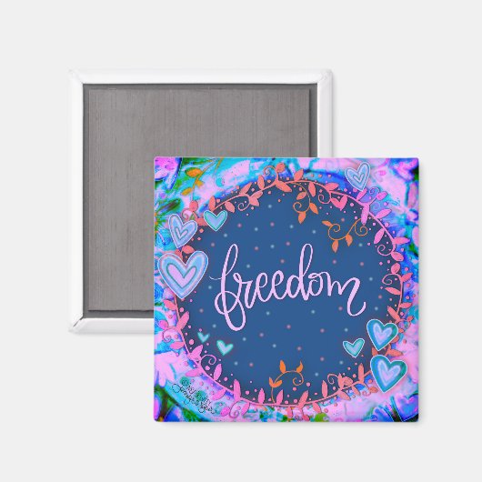 Vrijheid  Leuk Floral Modern Inspiratie Magneet (Voorkant / Achterkant)
