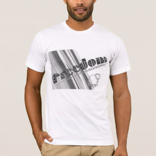 Vrijheid metaalachtig zilver effect geschreven in  t-shirt